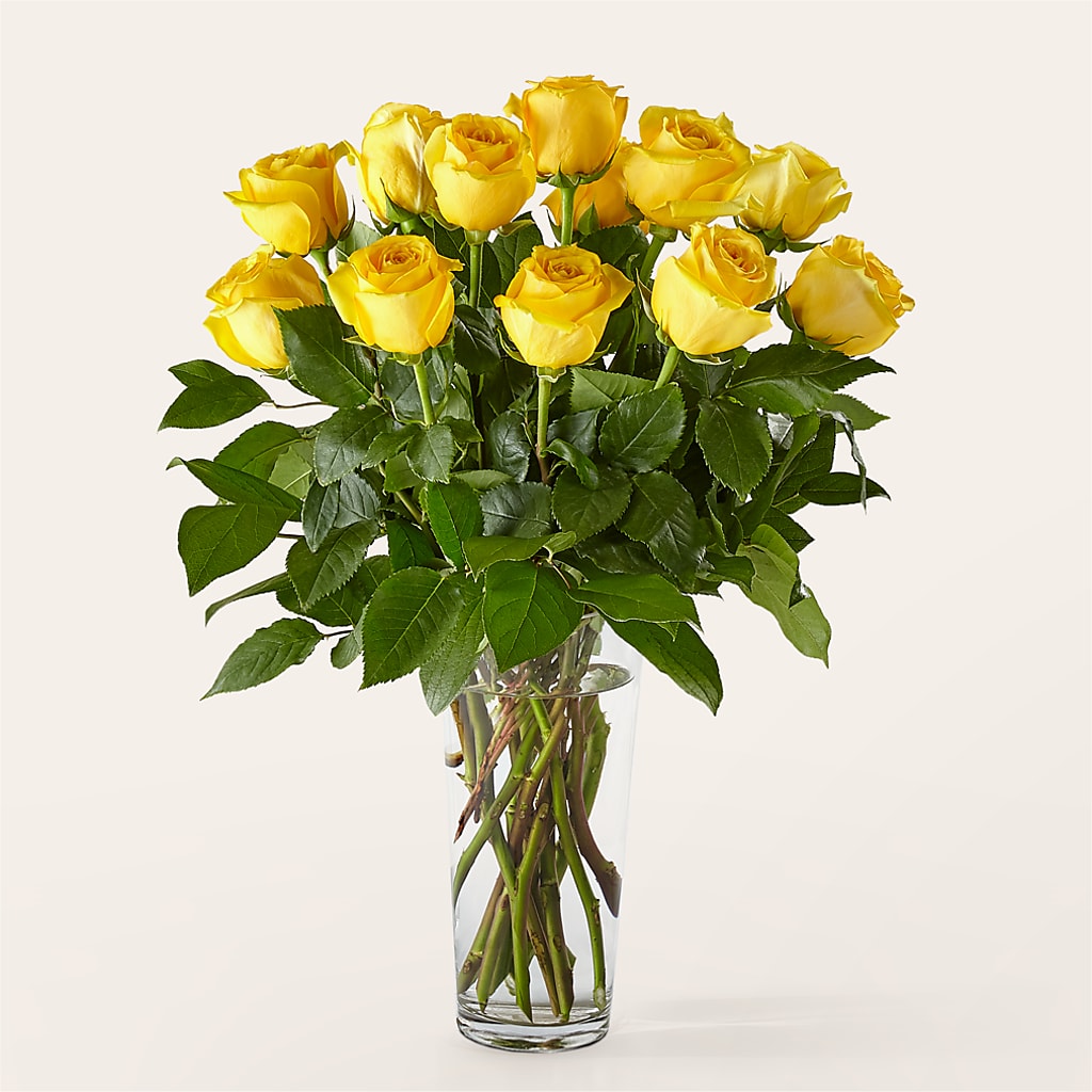 Long Stem Yellow Rose Bouquet – Blossoms In Studio Of Flowers, Forest MS