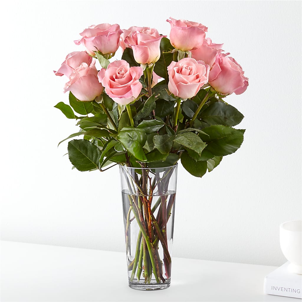 Long Stem Pink Rose Bouquet – Blossoms In Studio Of Flowers, Forest MS