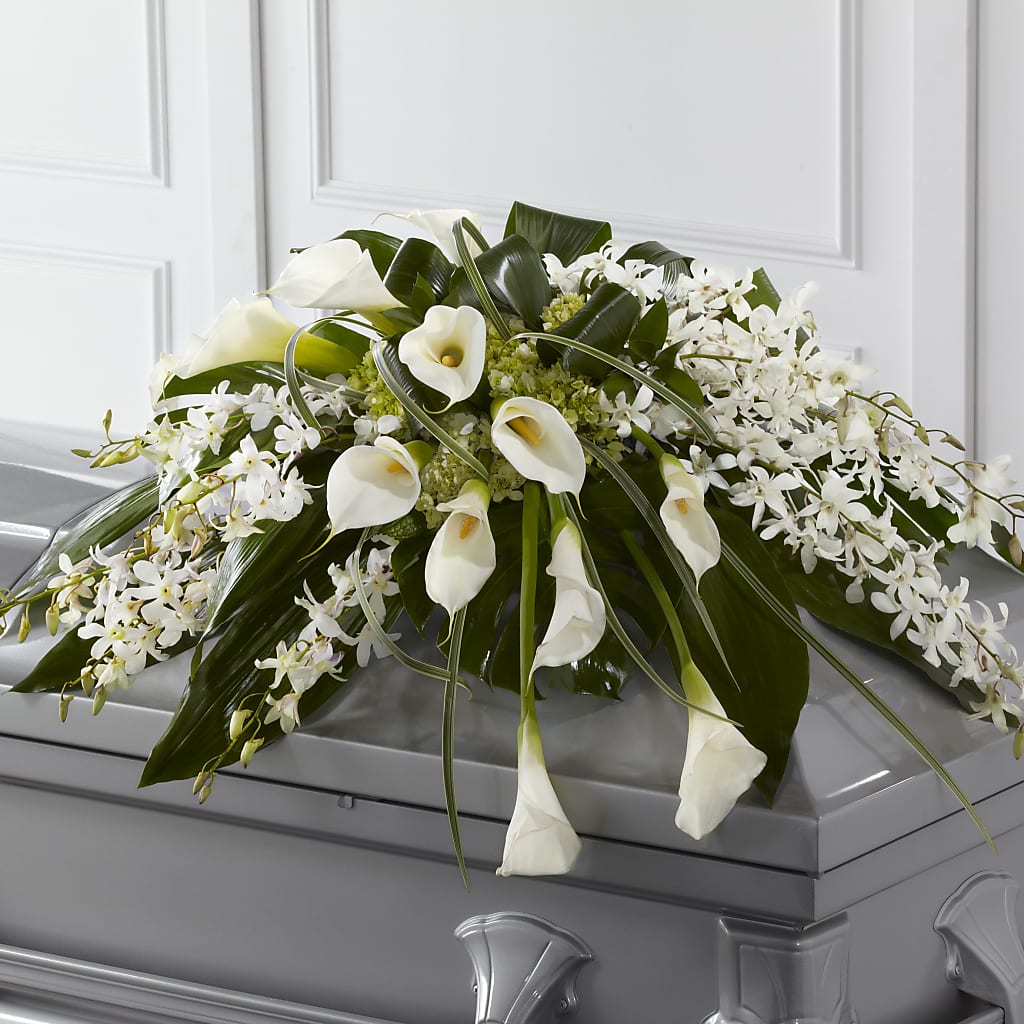 Angel Wings Casket Spray – Blossoms In Studio Of Flowers, Forest MS
