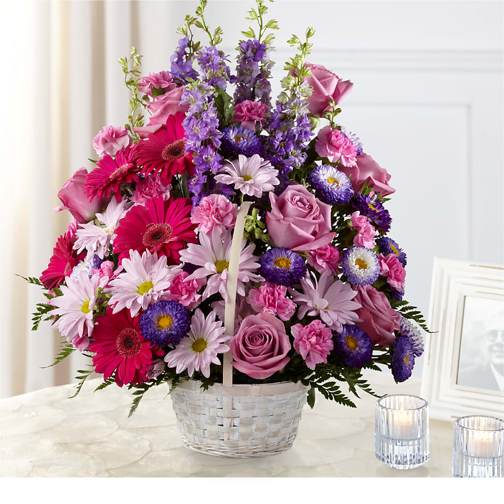 Pastel Peace Basket – Blossoms In Studio Of Flowers, Forest MS