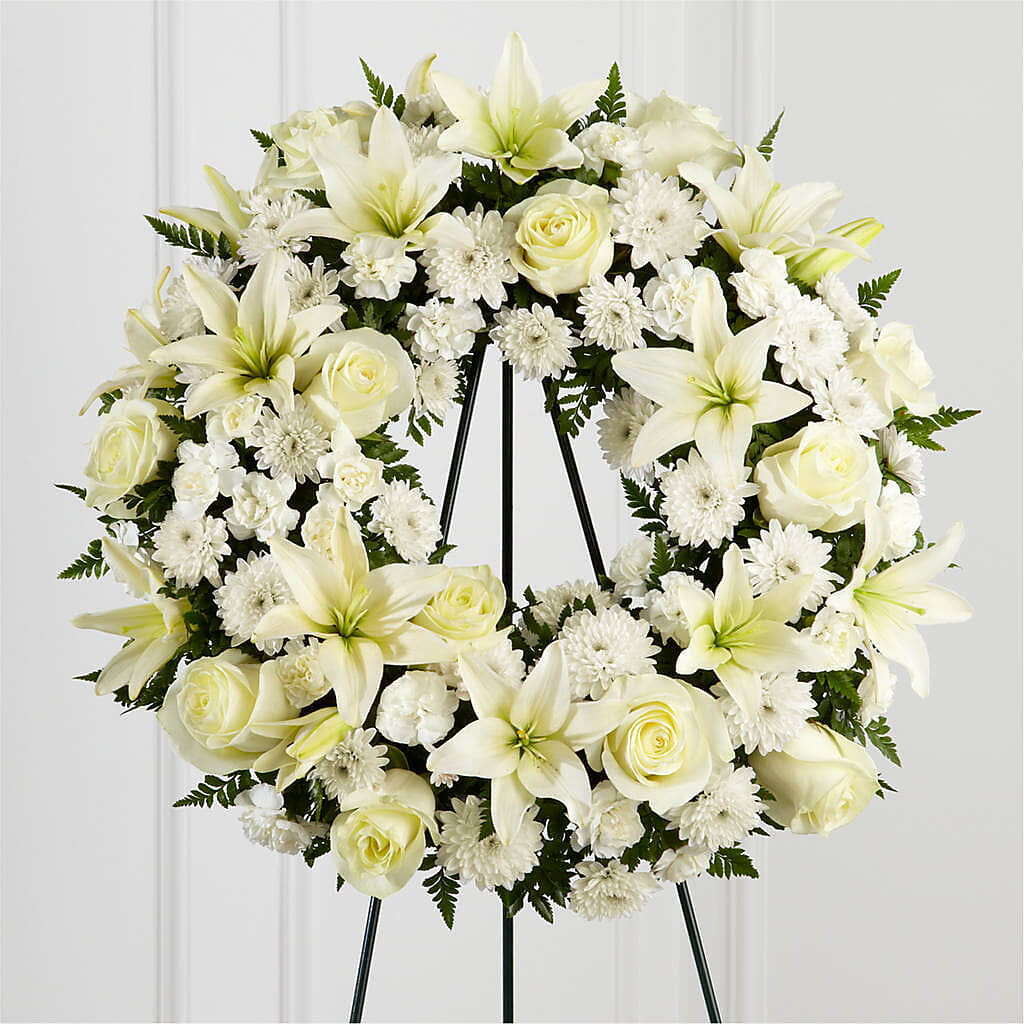 Treasured Tribute Wreath – Blossoms In Studio Of Flowers, Forest MS