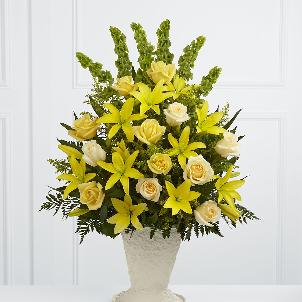 Golden Memories Arrangement – Blossoms In Studio Of Flowers, Forest MS