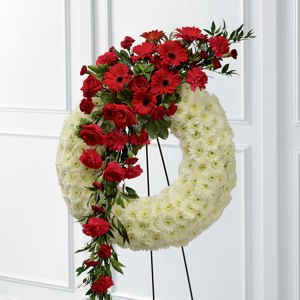 Graceful Tribute Wreath – Blossoms In Studio Of Flowers, Forest MS