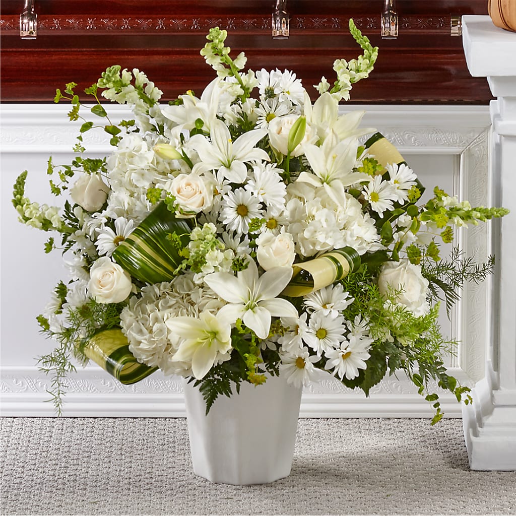 Thoughts of Tranquility Floor Basket – Blossoms In Studio Of Flowers, Forest MS