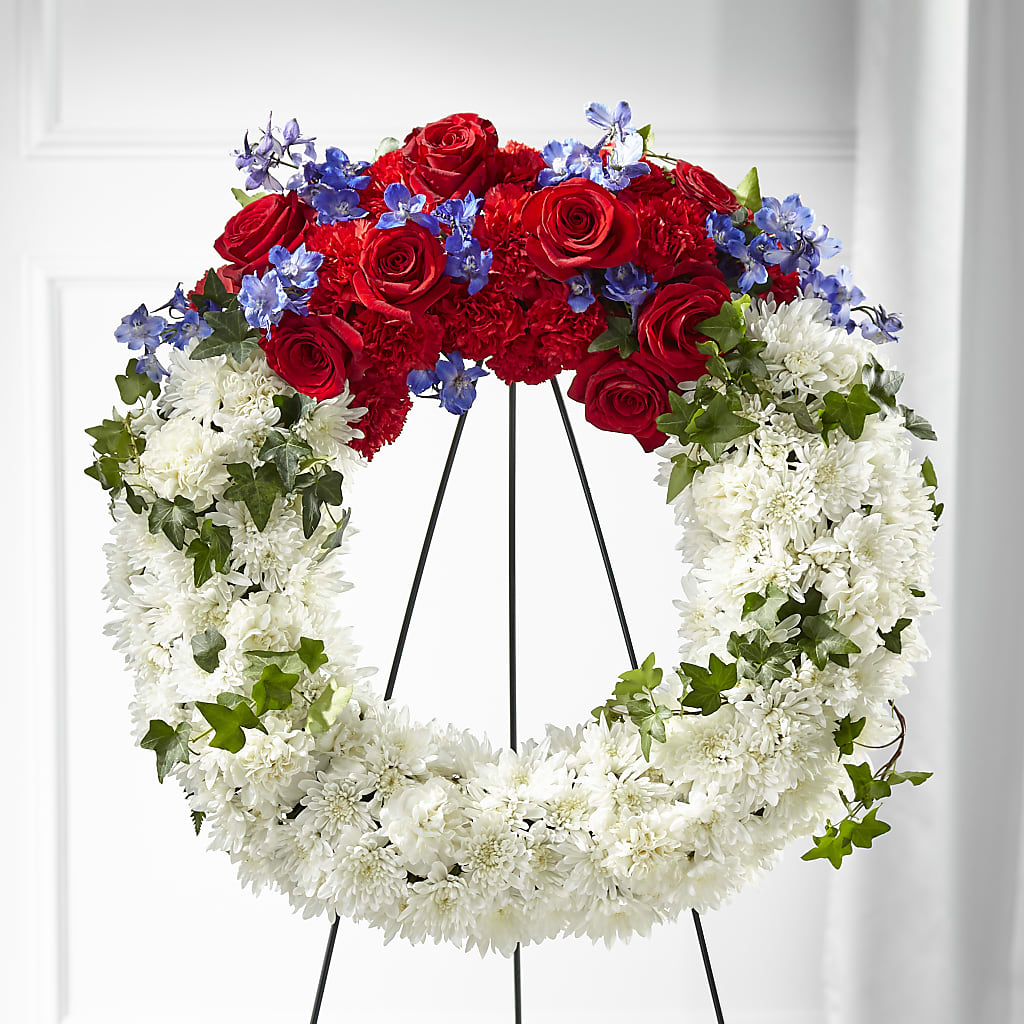 Patriotic Passion Wreath – Blossoms In Studio Of Flowers, Forest MS