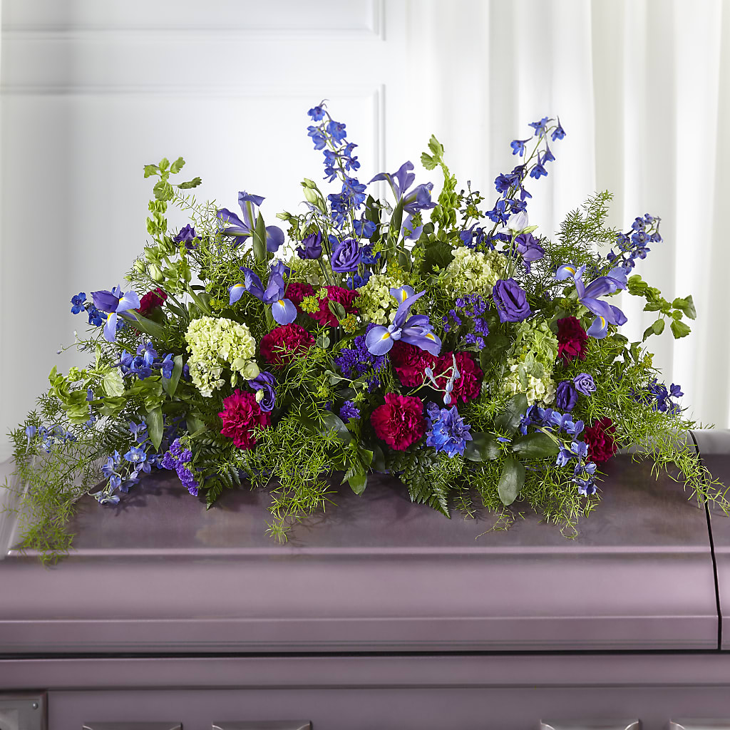 Always Treasured Casket Spray – Blossoms In Studio Of Flowers, Forest MS