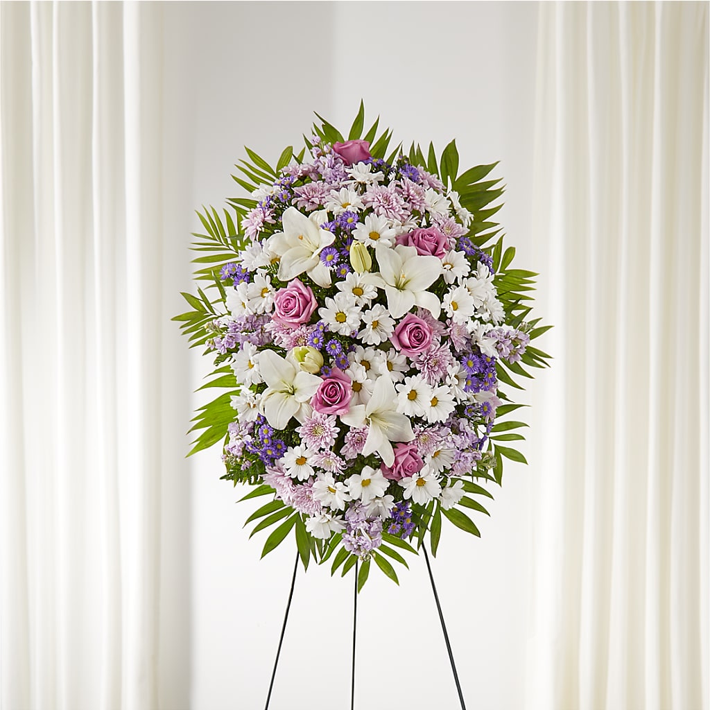 Surrounded by Love Standing Spray – Blossoms In Studio Of Flowers, Forest MS