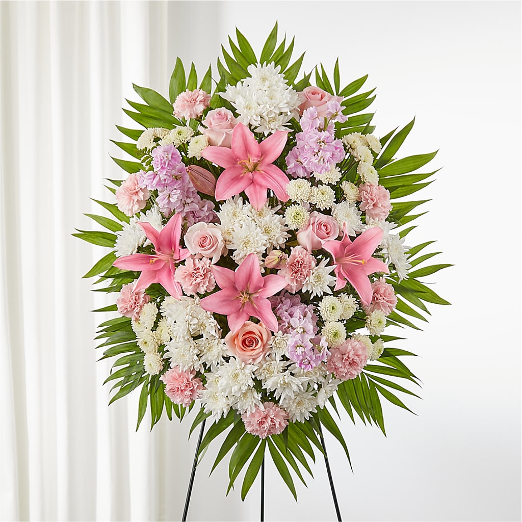 Offering Solace Standing Spray – Blossoms In Studio Of Flowers, Forest MS