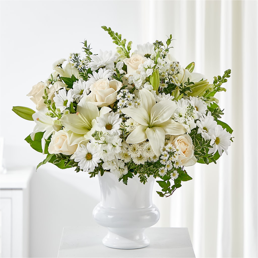 Uplifting Urn Arrangement – Blossoms In Studio Of Flowers, Forest MS