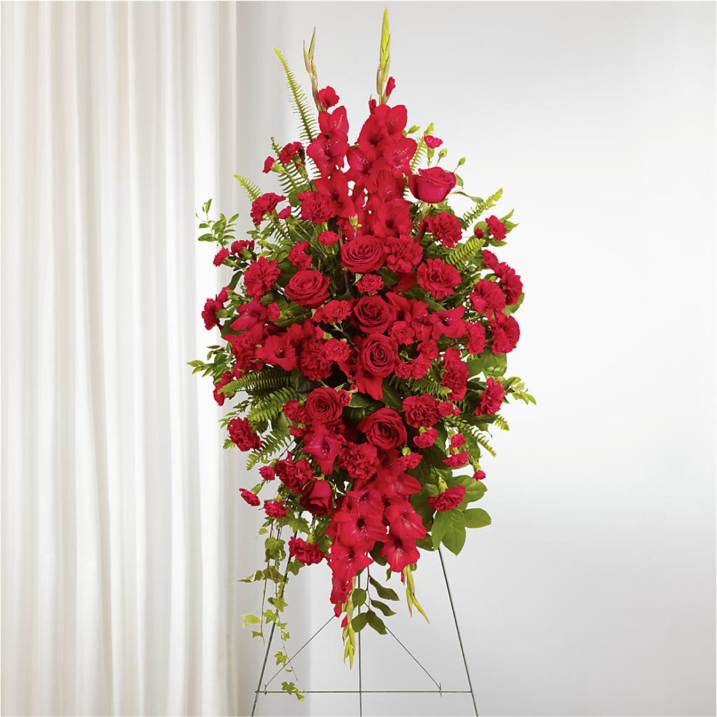 From the Heart Standing Spray – Blossoms In Studio Of Flowers, Forest MS