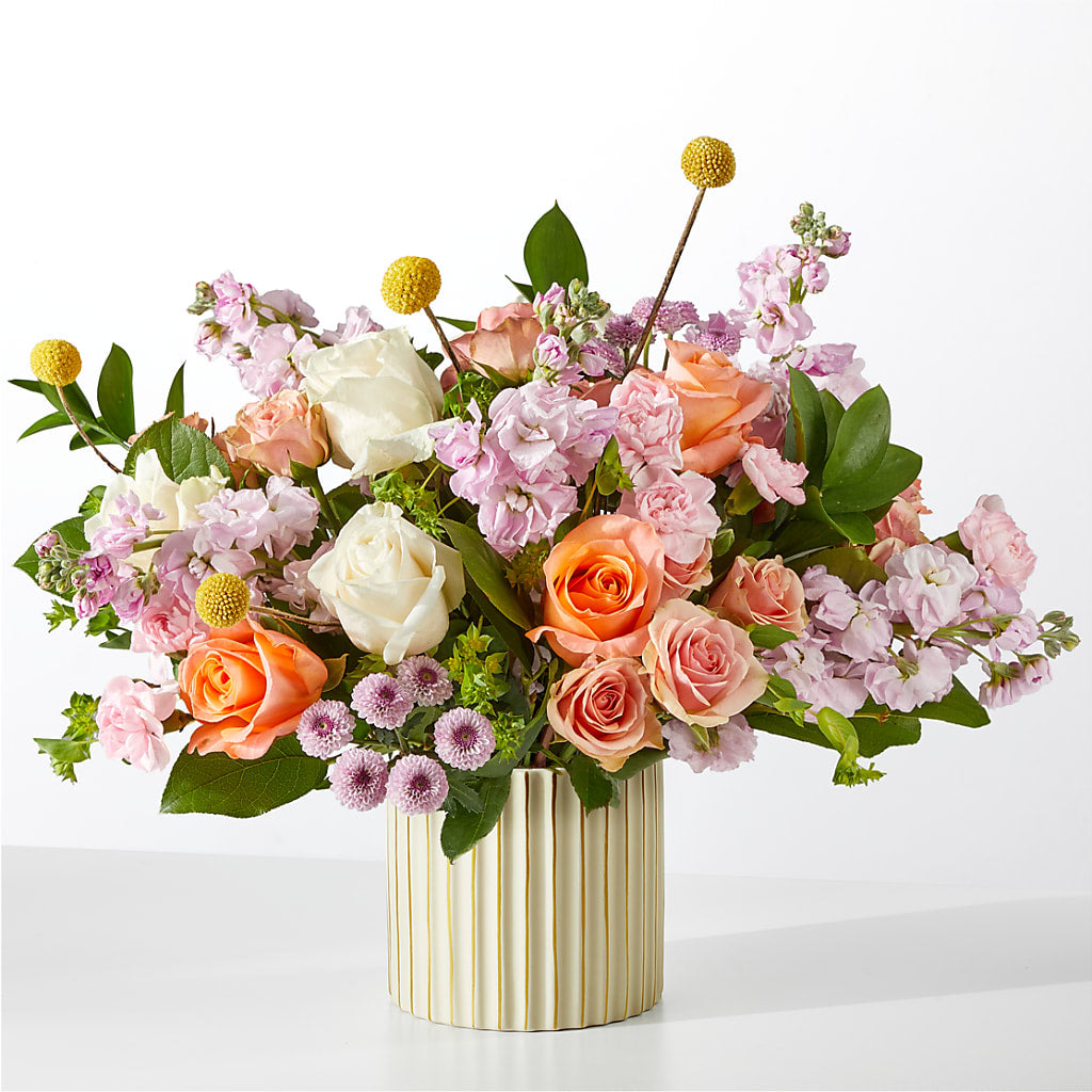 French Market Bouquet with Ivory Vase – Blossoms In Studio Of Flowers, Forest MS
