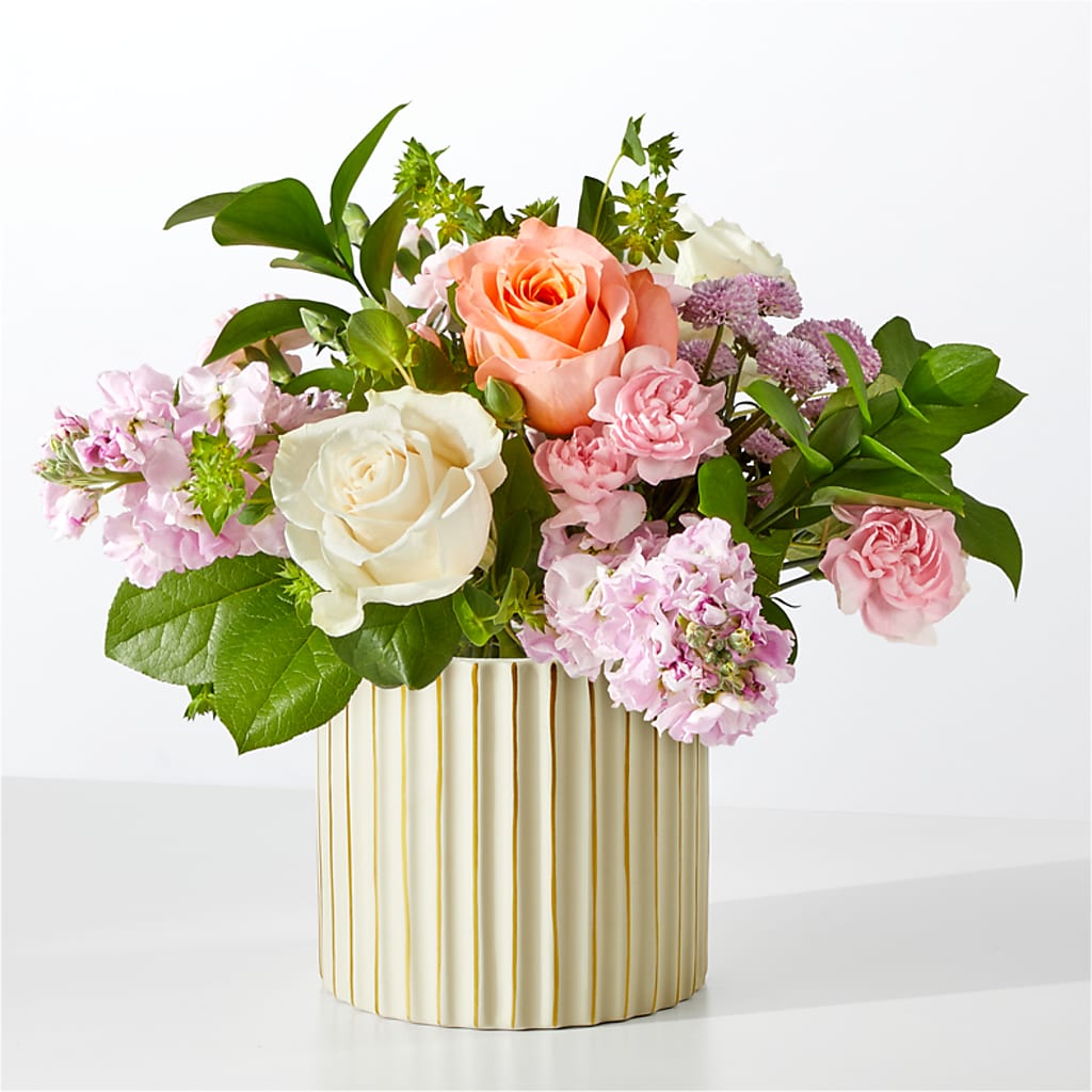 French Market Bouquet with Ivory Vase – Blossoms In Studio Of Flowers, Forest MS