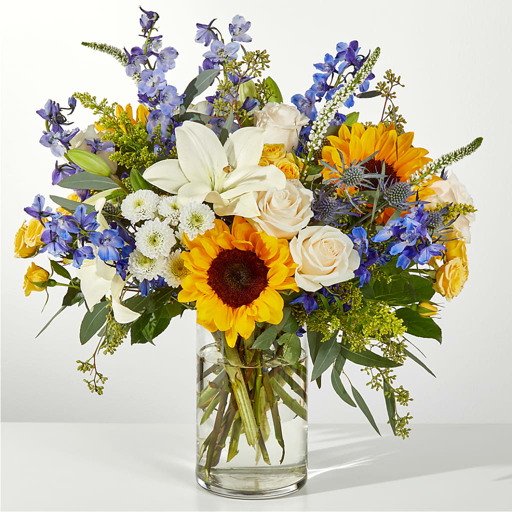 Wonderfully Sunny Bouquet – Blossoms In Studio Of Flowers, Forest MS