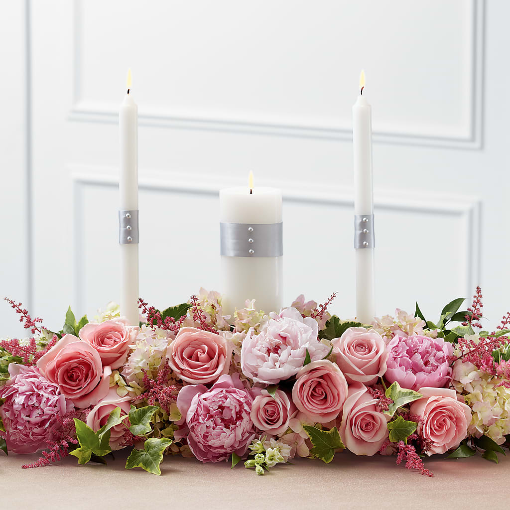 Worldwide Romance Unity Candle Arrangement – Blossoms In Studio Of Flowers, Forest MS