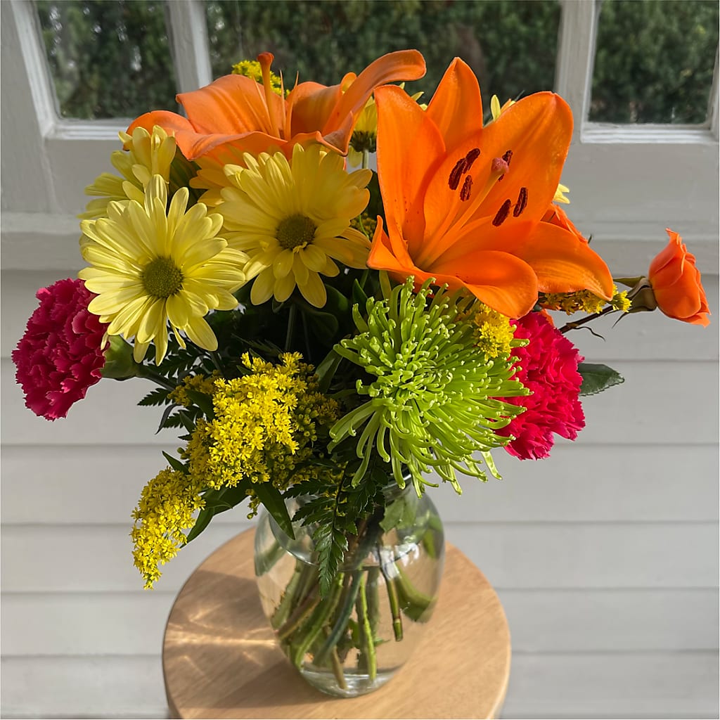 Bold & Bright – A Florist Original –  Blossoms In Studio Of Flowers, Forest MS
