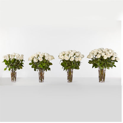 Long Stem White Rose Bouquet –  Blossoms In Studio Of Flowers, Forest MS
