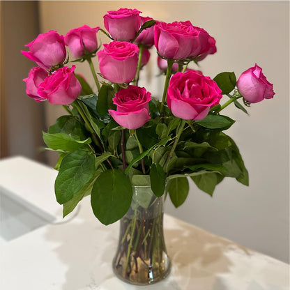 Long Stem Pink Rose Bouquet –  Blossoms In Studio Of Flowers, Forest MS