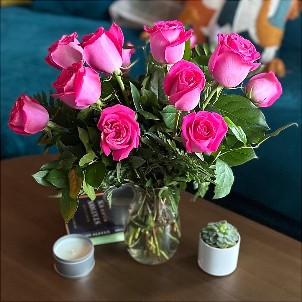 Long Stem Pink Rose Bouquet –  Blossoms In Studio Of Flowers, Forest MS