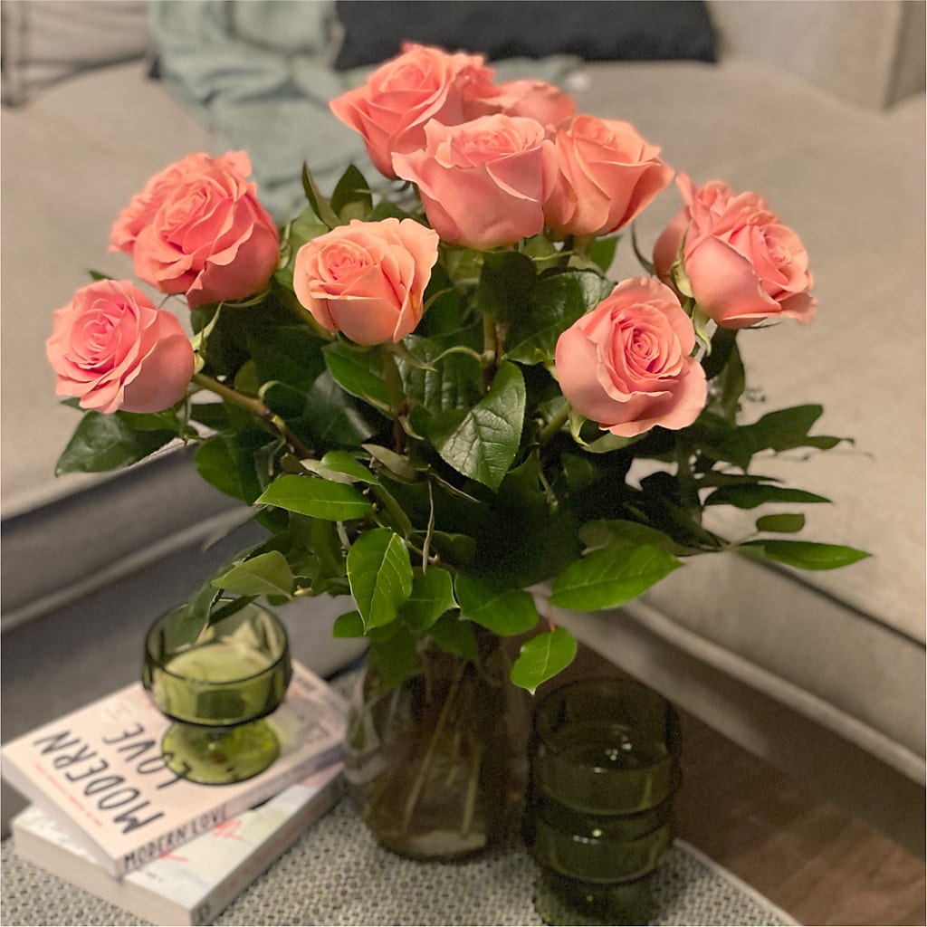 Long Stem Pink Rose Bouquet –  Blossoms In Studio Of Flowers, Forest MS