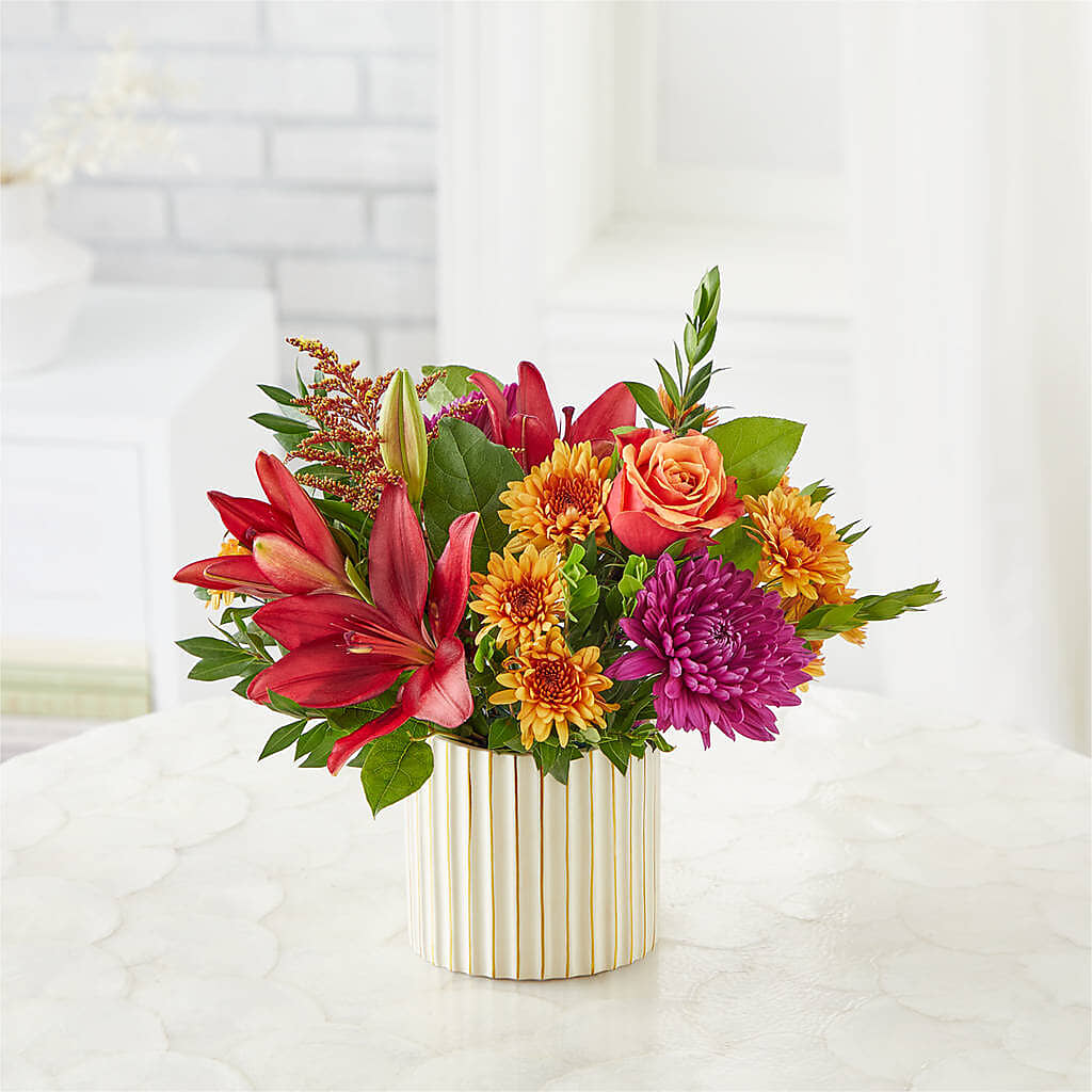Burgundy Landscape Bouquet –  Blossoms In Studio Of Flowers, Forest MS