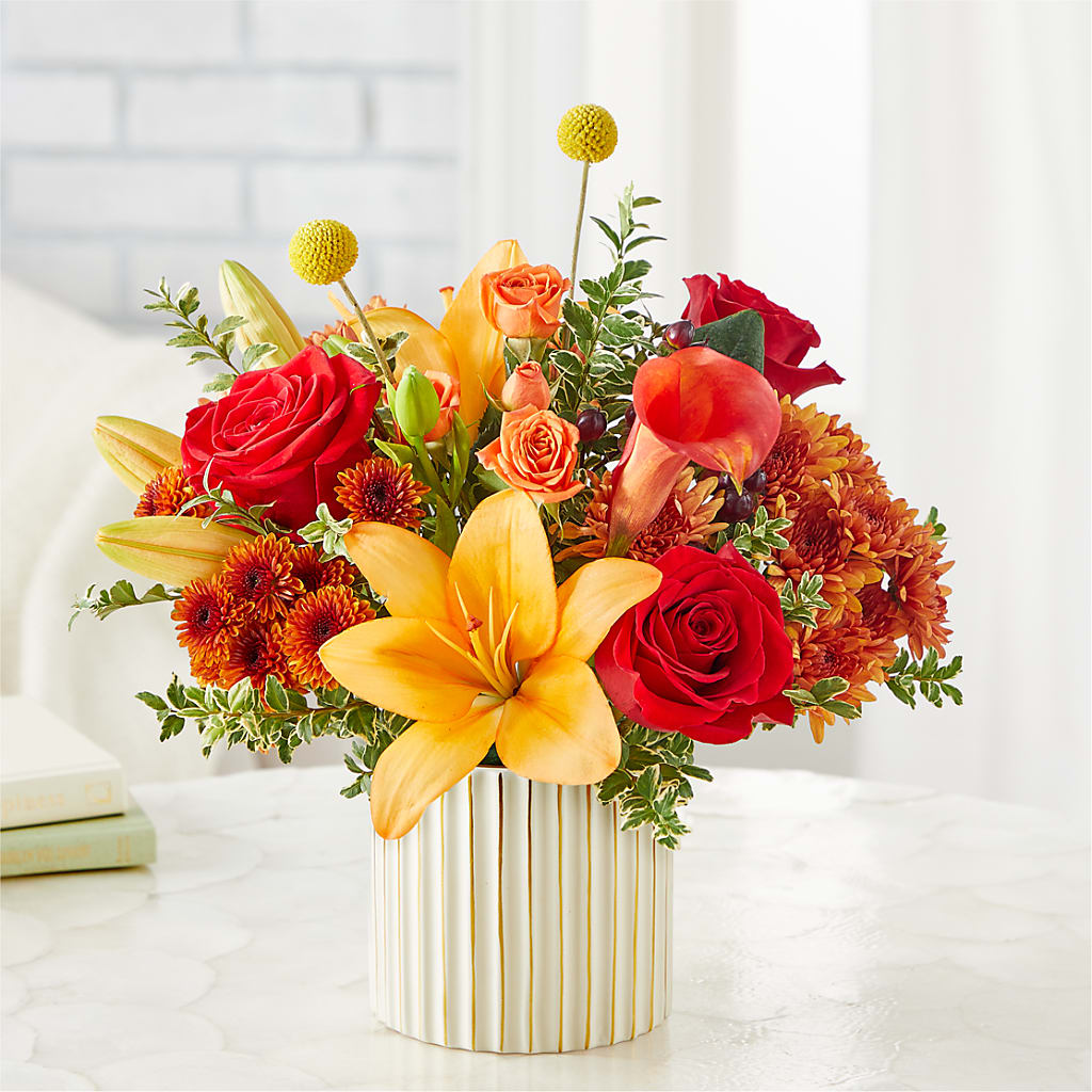 Scarlet Skies Bouquet –  Blossoms In Studio Of Flowers, Forest MS