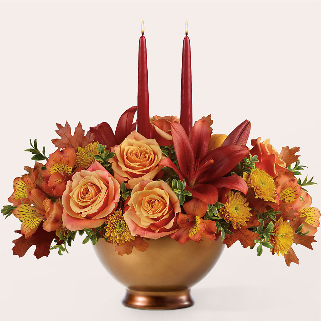 Harvest Table Centerpiece –  Blossoms In Studio Of Flowers, Forest MS