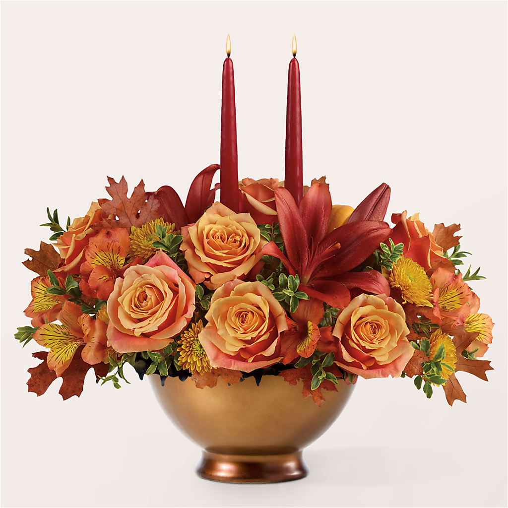 Harvest Table Centerpiece –  Blossoms In Studio Of Flowers, Forest MS