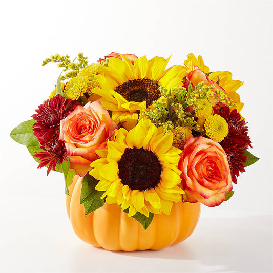 Golden Gourd Pumpkin Bouquet –  Blossoms In Studio Of Flowers, Forest MS