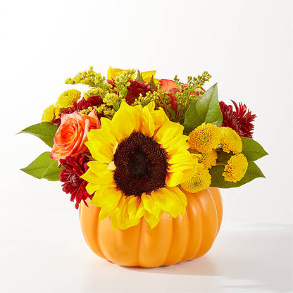 Golden Gourd Pumpkin Bouquet –  Blossoms In Studio Of Flowers, Forest MS
