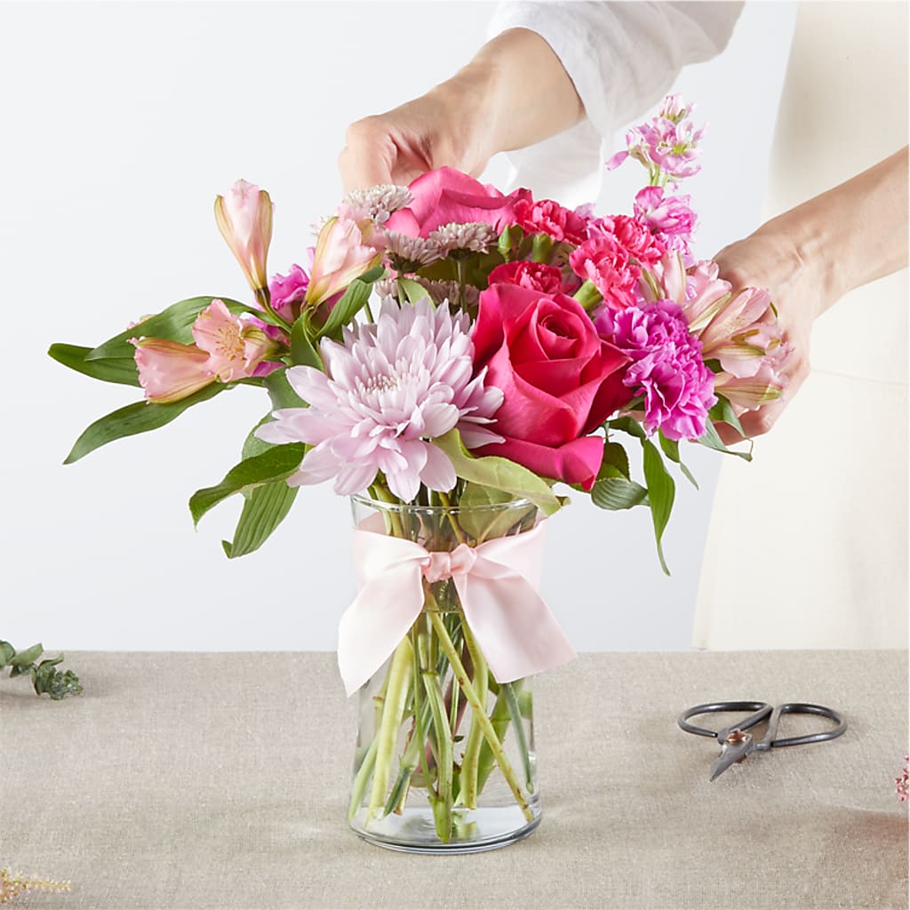 Pink Ribbon - A Florist Original –  Blossoms In Studio Of Flowers, Forest MS