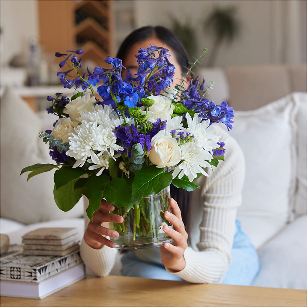 Cerulean Waves Bouquet –  Blossoms In Studio Of Flowers, Forest MS