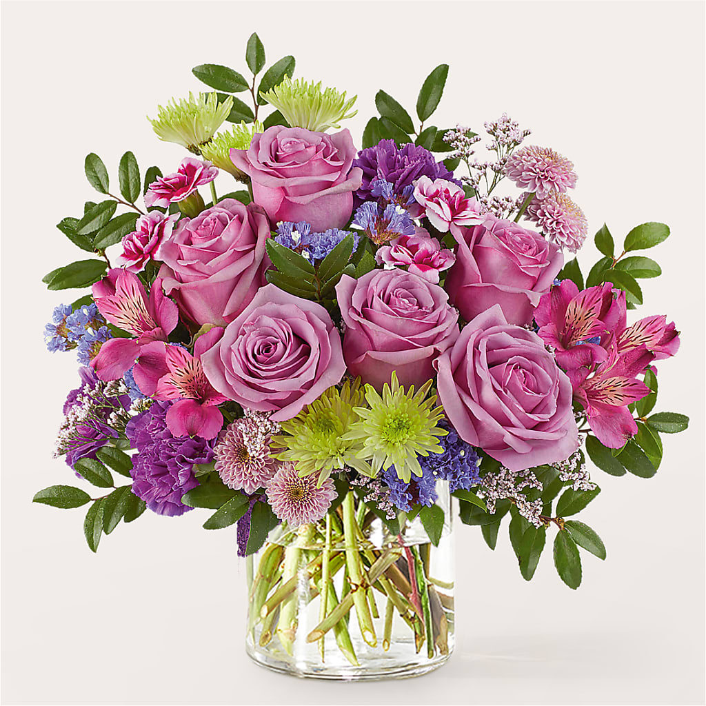 Glass Half Full Bouquet –  Blossoms In Studio Of Flowers, Forest MS