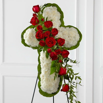 Floral Cross Easel –  Blossoms In Studio Of Flowers, Forest MS