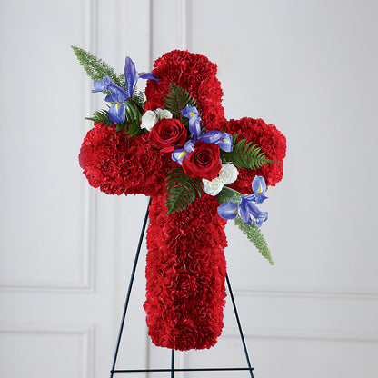 Faithful Hero Floral Cross –  Blossoms In Studio Of Flowers, Forest MS