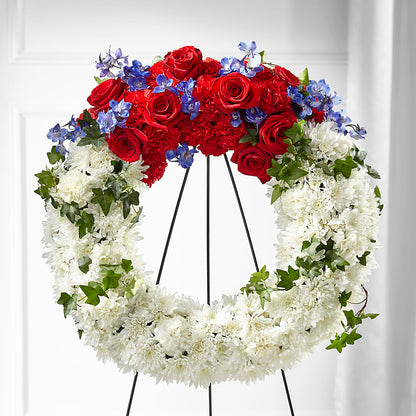 Patriotic Passion Wreath –  Blossoms In Studio Of Flowers, Forest MS