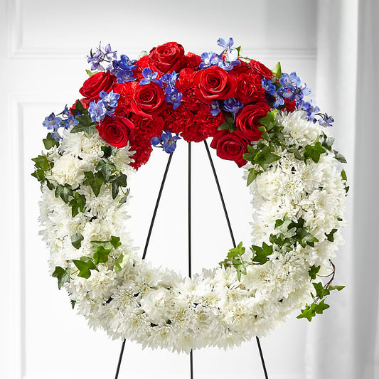 Patriotic Passion Wreath –  Blossoms In Studio Of Flowers, Forest MS