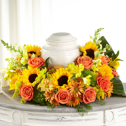Faithful Sunflower Cremation Adornment –  Blossoms In Studio Of Flowers, Forest MS