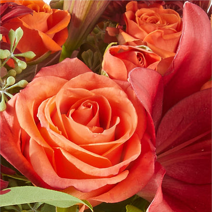Crimson Leaves Bouquet –  Blossoms In Studio Of Flowers, Forest MS