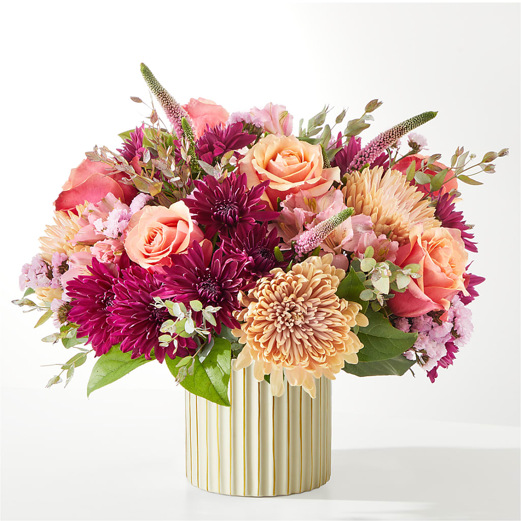 Berry Cobbler Bouquet with Ivory Vase –  Blossoms In Studio Of Flowers, Forest MS