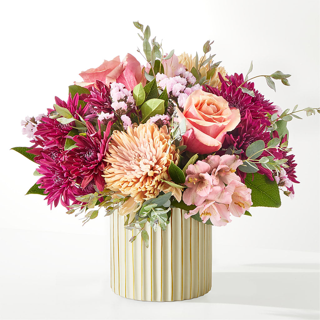 Berry Cobbler Bouquet with Ivory Vase –  Blossoms In Studio Of Flowers, Forest MS