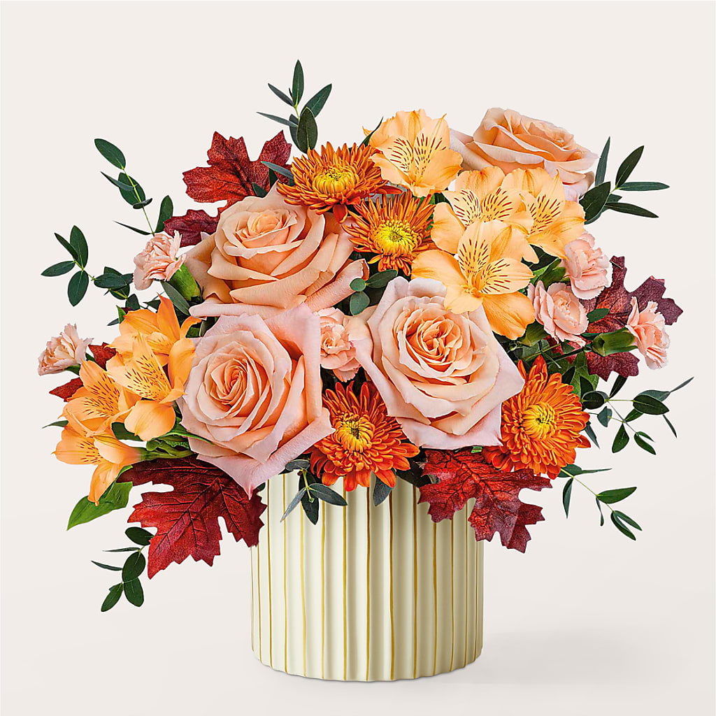 Spiced Latte Bouquet with Ivory Vase –  Blossoms In Studio Of Flowers, Forest MS