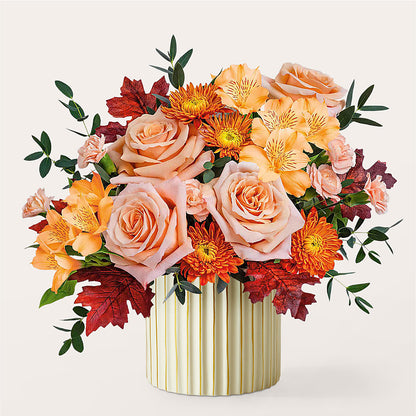 Spiced Latte Bouquet with Ivory Vase –  Blossoms In Studio Of Flowers, Forest MS