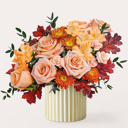 Spiced Latte Bouquet with Ivory Vase –  Blossoms In Studio Of Flowers, Forest MS