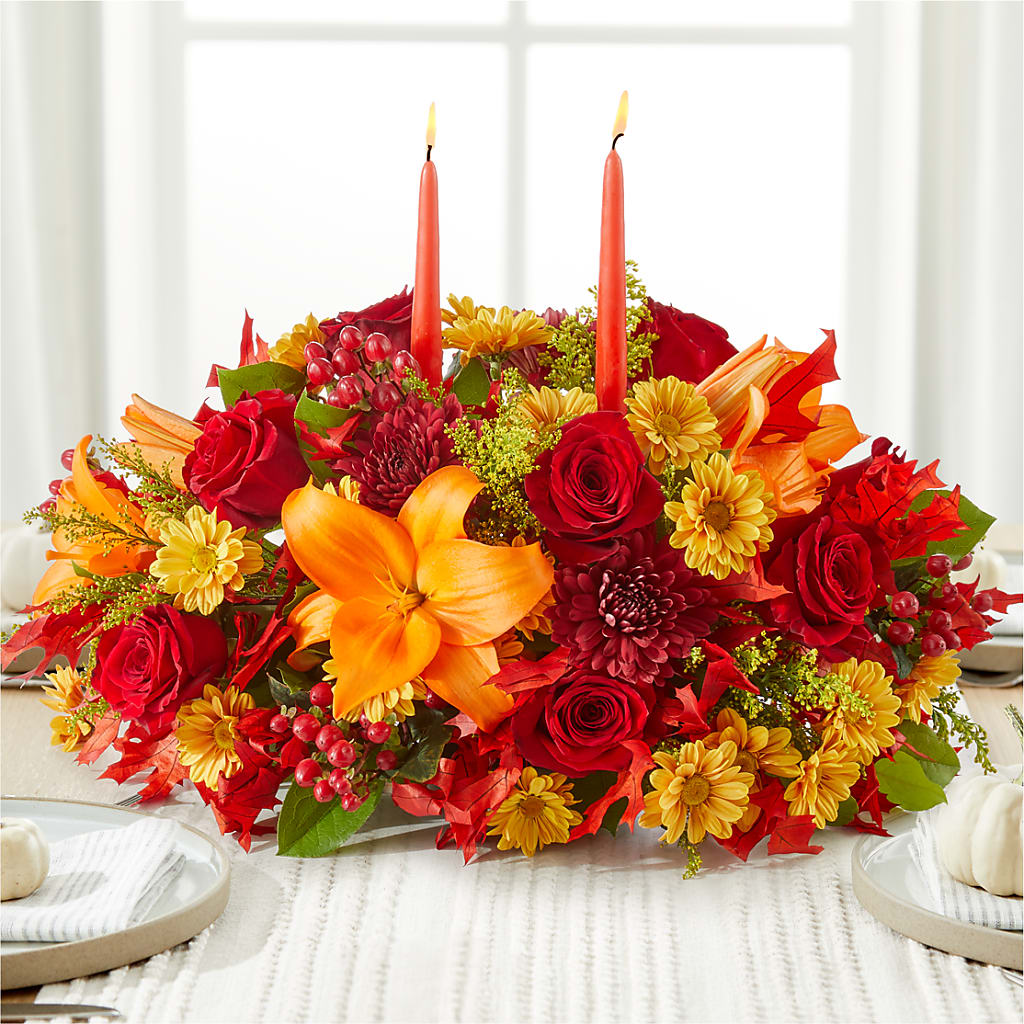 Autumn's Embrace Centerpiece –  Blossoms In Studio Of Flowers, Forest MS