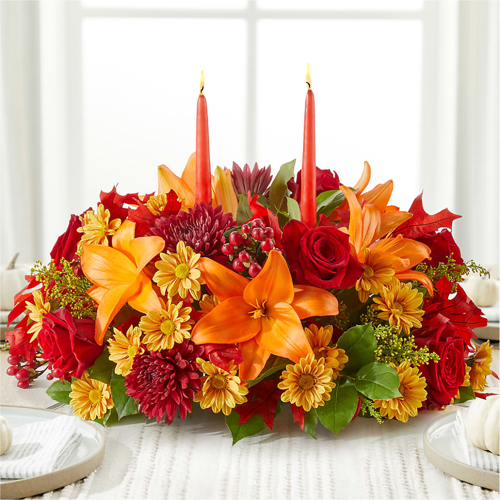 Autumn's Embrace Centerpiece –  Blossoms In Studio Of Flowers, Forest MS