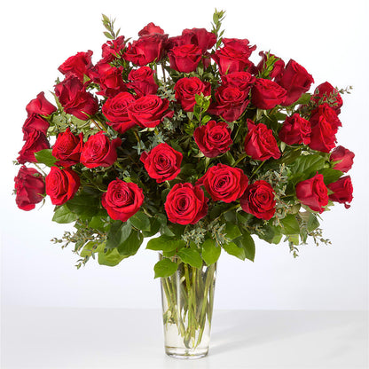Forever Yours Fifty Stem Red Rose Bouquet –  Blossoms In Studio Of Flowers, Forest MS
