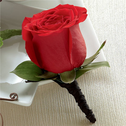 Red Rose Boutonniere –  Blossoms In Studio Of Flowers, Forest MS